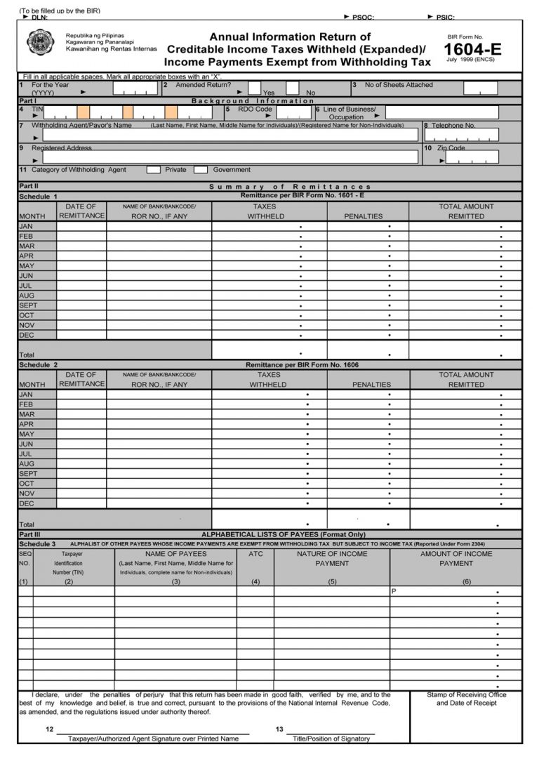 Form 1604-E