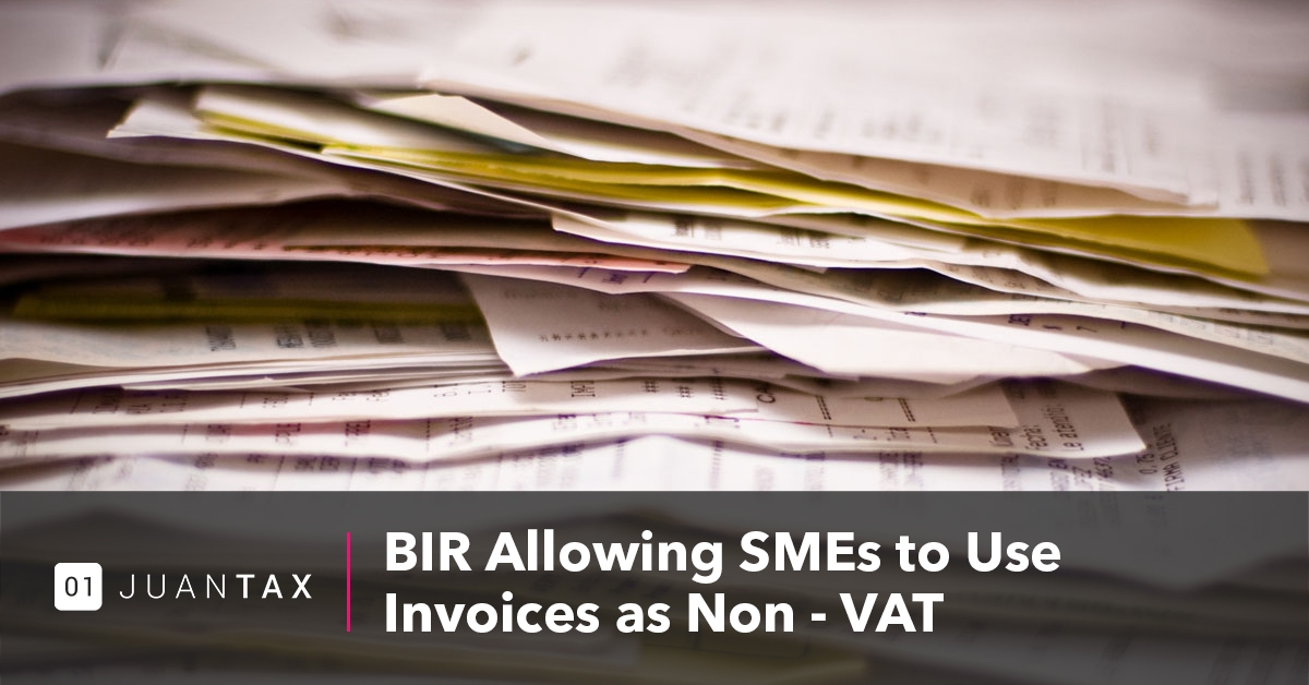 BIR Allowing SMEs to Use Invoices as Non -Vat 