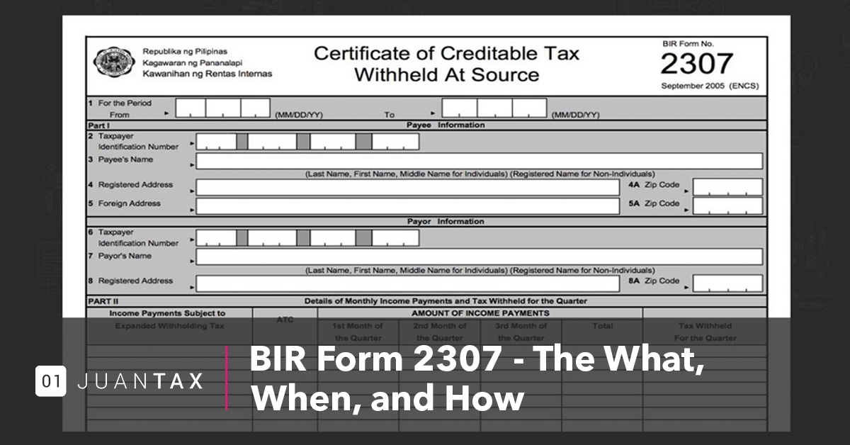 tax withheld bir form 2307