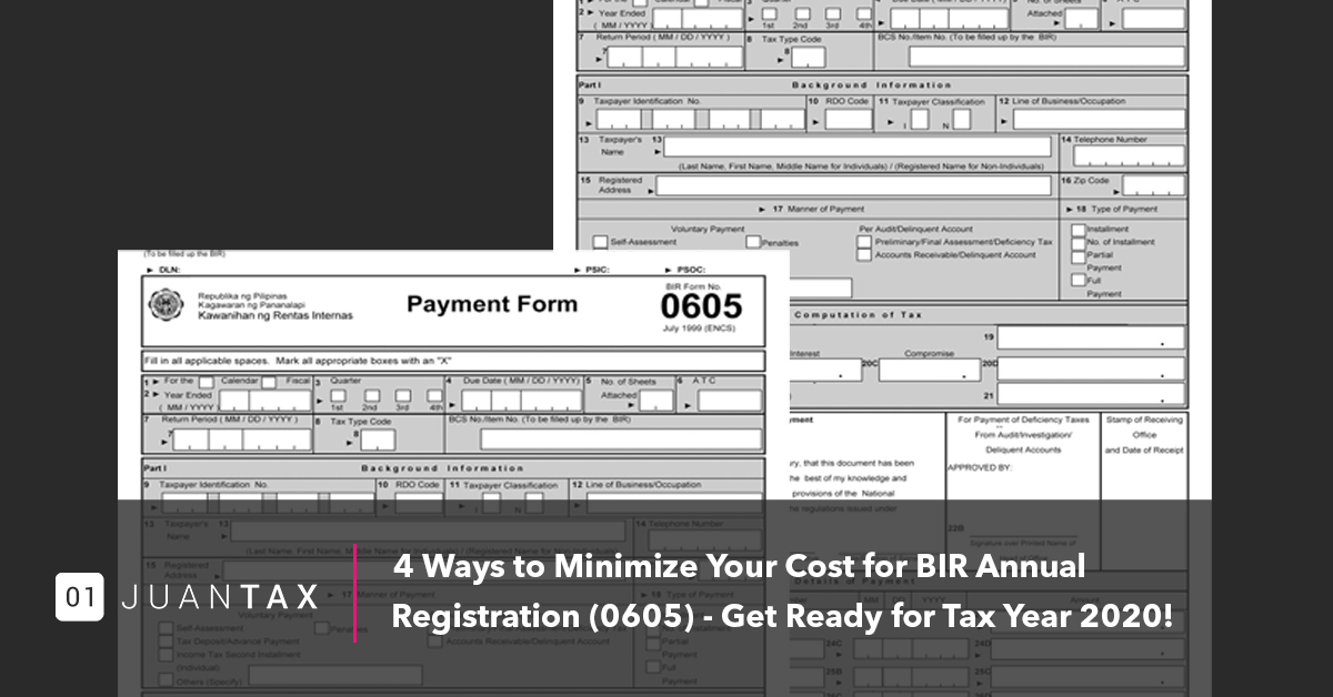 4 Ways to Minimize Your Cost for BIR Annual Registration (0605) 