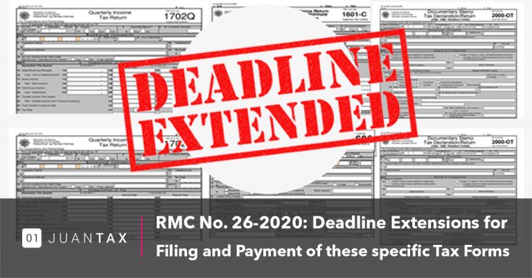 Know more about RMC No. 26-2020: Deadline Extensions