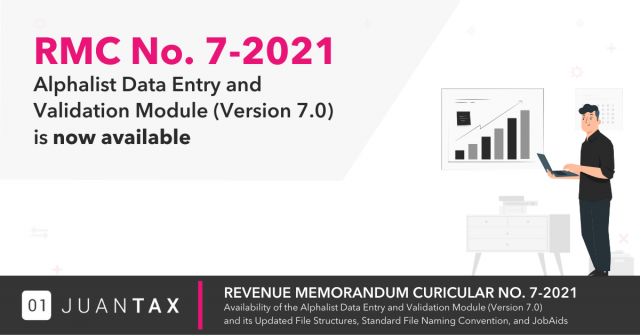 RMC No. 7-2021 RMC No. 7-2021 Alphalist Data Entry and Validation Module - JuanTax Banner