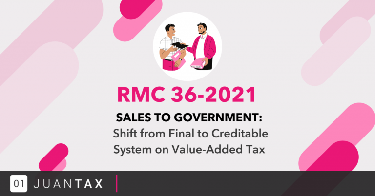 Sales to Gov’t: Shift from Final to Creditable System on VAT