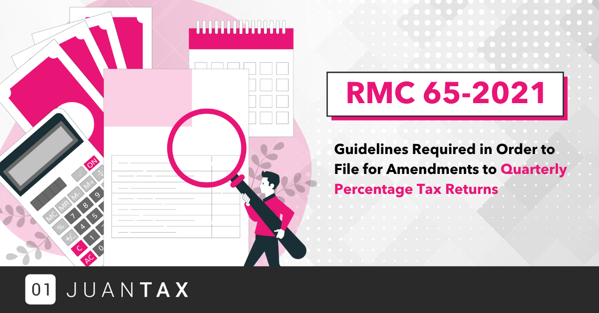 RMC 65-2021 Guidelines to Quarterly Percentage Tax Returns 