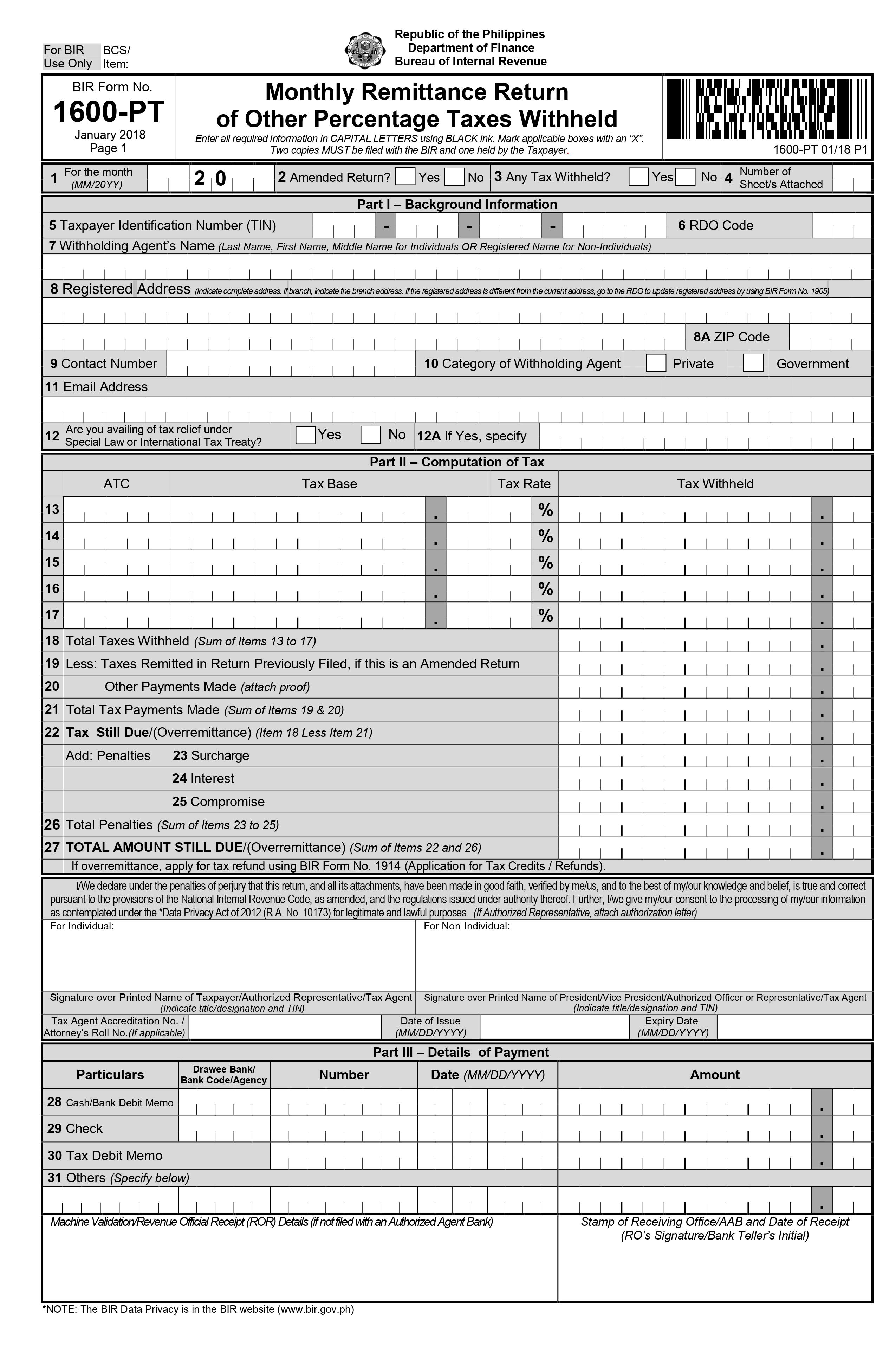 Form 1600