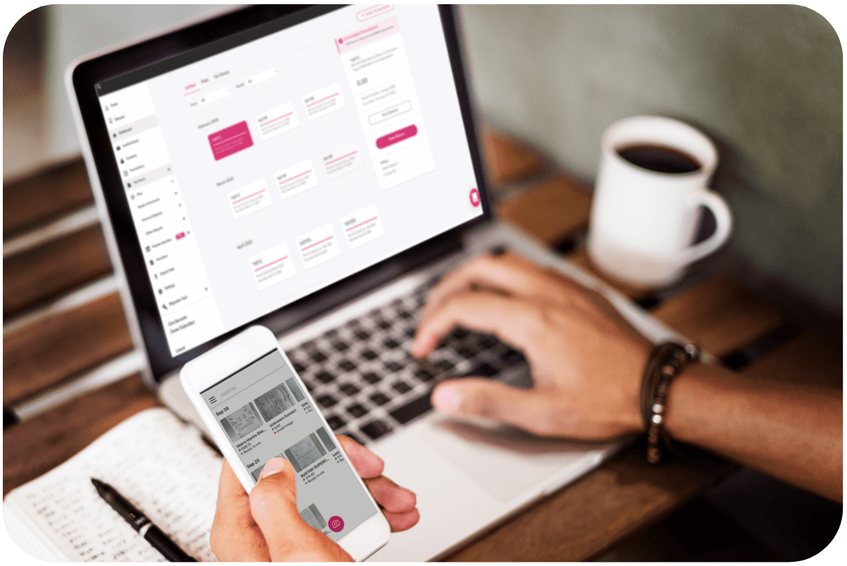 JuanTax Application - Smartphone and Laptop