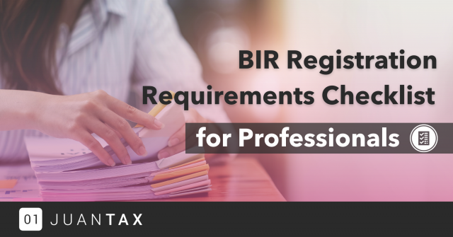 BIR Registration Requirements Checklist for Professionals BIR Registration Requirements Checklist for Professionals
